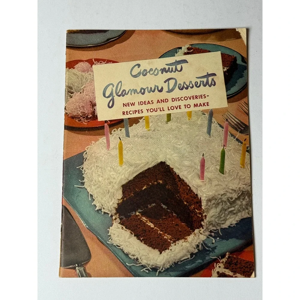 Vintage Coconut Glamour‎ Desserts Recipe Booklet Mid Century Retro Baking